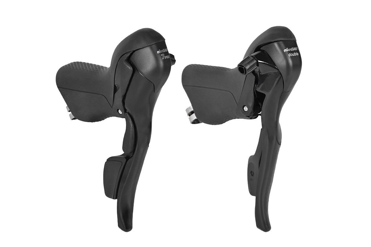 Шифтеры\ручки тормоза MICROSHIFT SB-R372,комплект,левый,2 передачи,правый 7 передач,для шоссейного руля,черный Шифтеры\ручки тормоза MICROSHIFT SB-R372,комплект,левый,2 передачи,правый 7 передач,для шоссейного руля,черный
