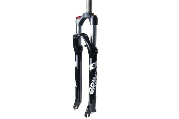 Вилка GRINZ ES 451 MLO 29"*1.1\8"ход 100мм,локаут механический, предварительное сжатие, алюминий, без резьбовая, черная-белая